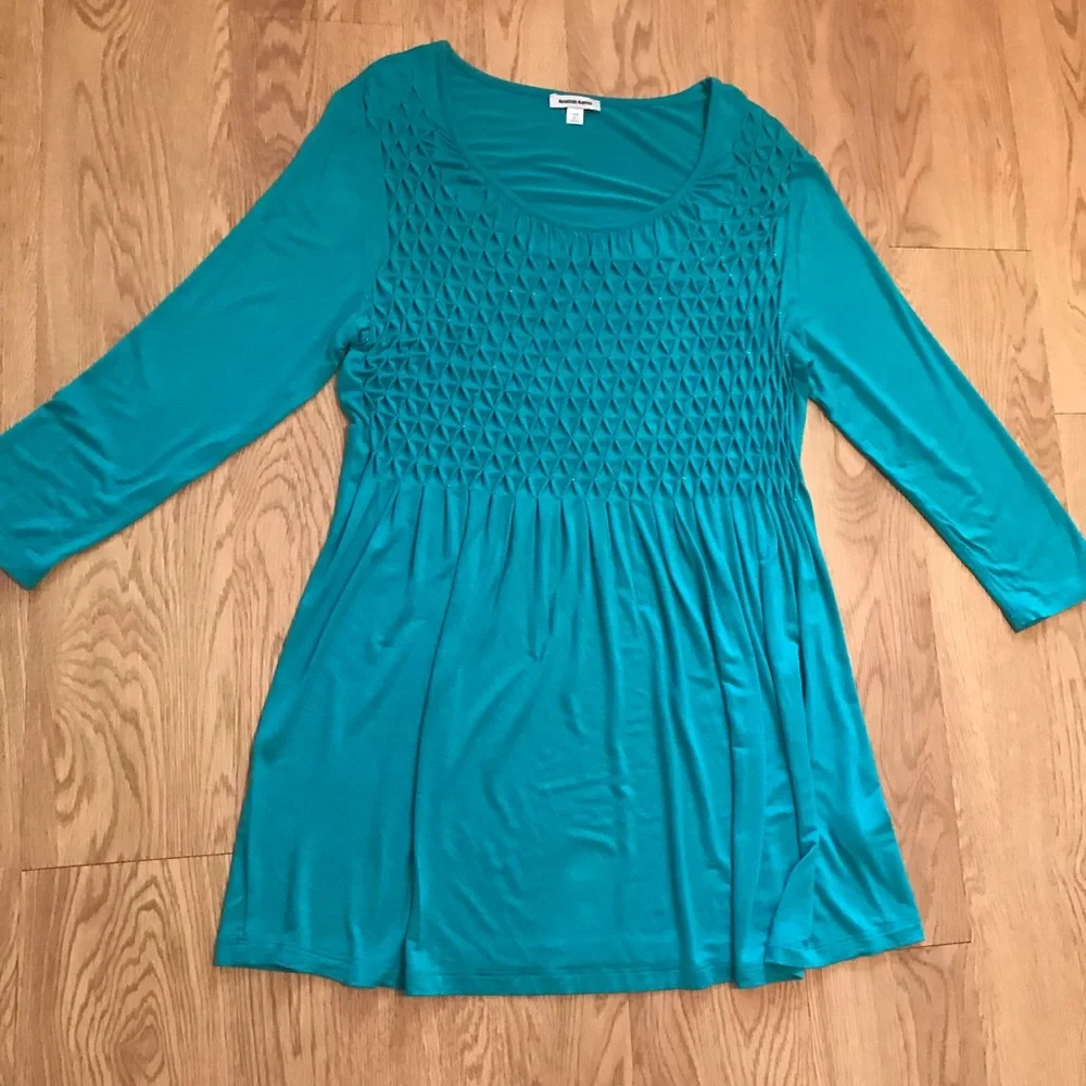 6/$20 Mountain Mamas Teal Dress in Excellent preloved condition, Soft & Cool - Picture 3 of 13
